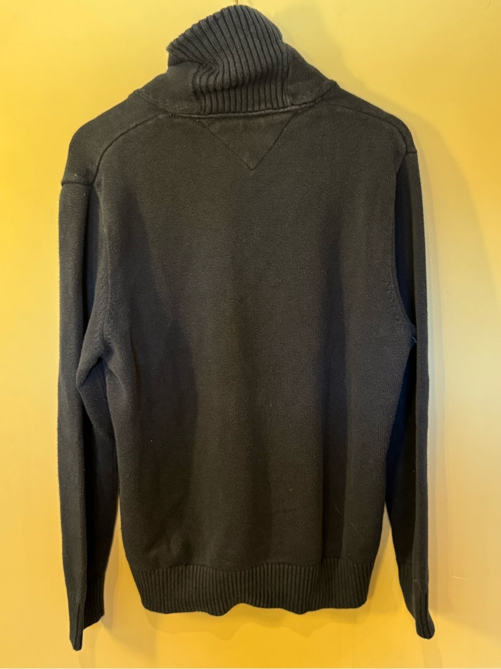 Tommy Hilfiger Argyle Shawl Collar Sweater Men's Large Navy - Picture 5 of 9